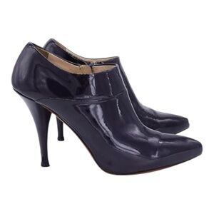Prada Deep Violet Patent Leather Pointed-Toe Ankle Bootie, US 8/39